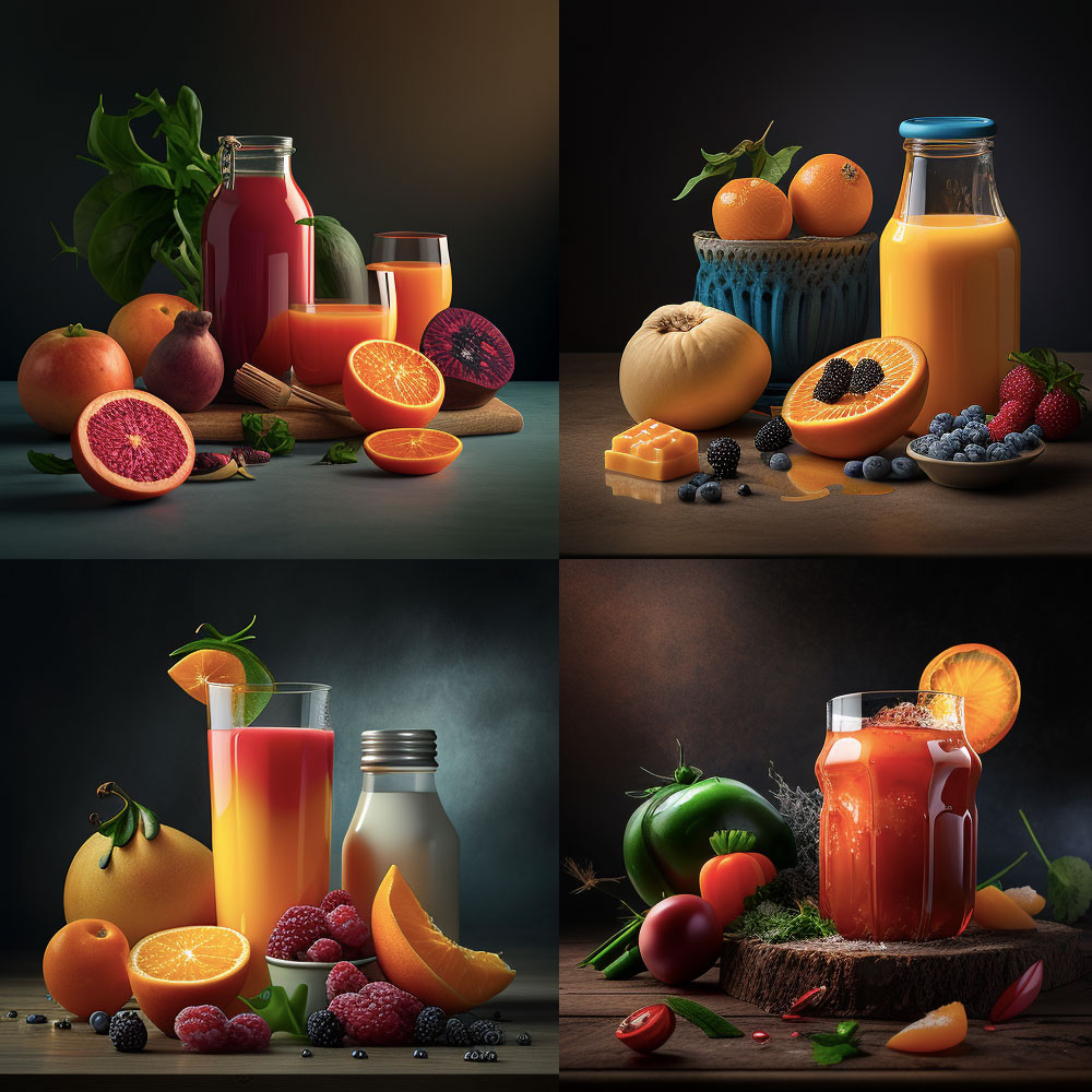 fruit and juice photography