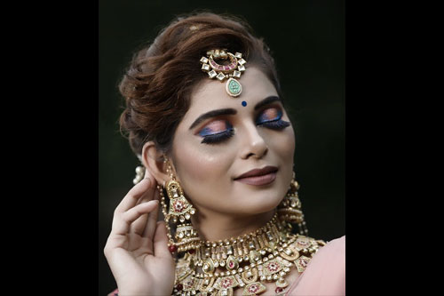 Model posing for Indian Jewellery